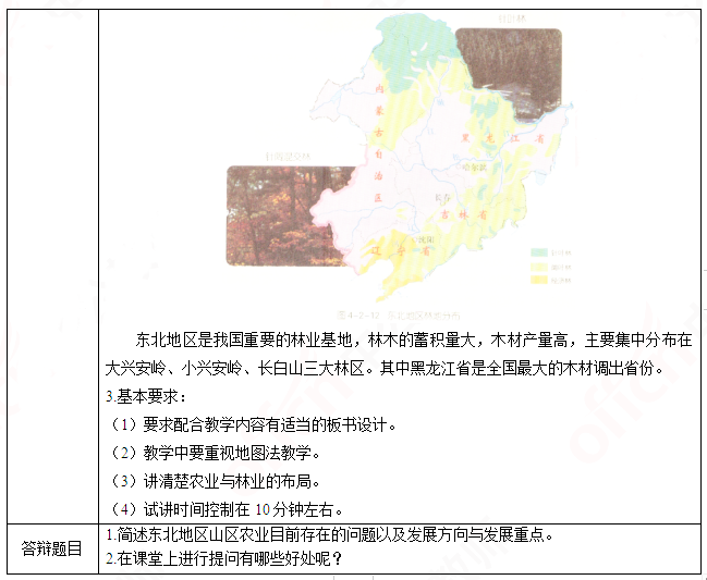 2019上半年上海教师资格证高中面试真题：全国重要的农林基地