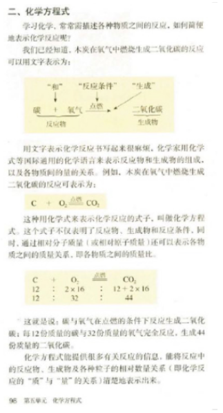 上海初中化学教师资格证面试真题:化学方程式